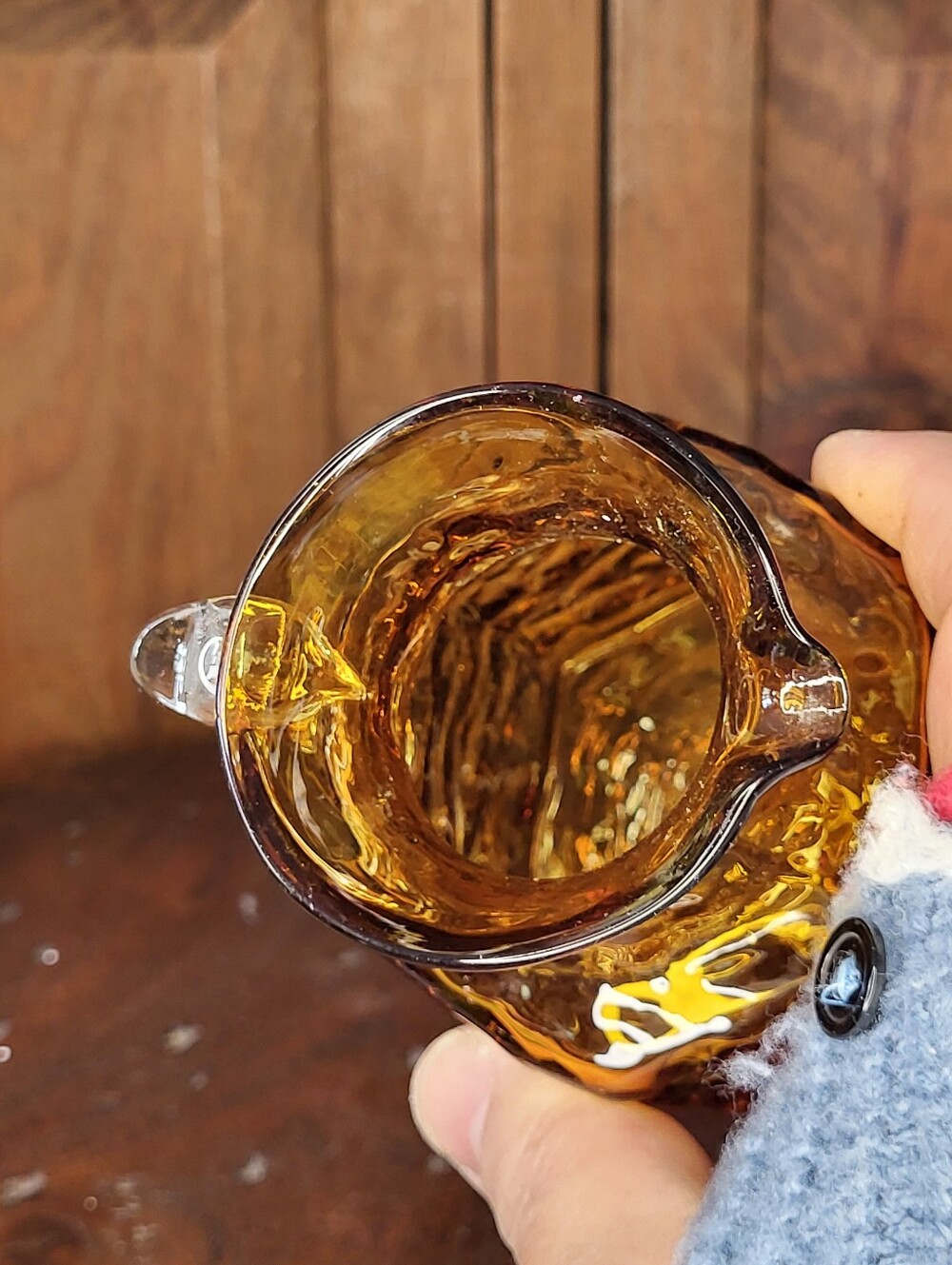 Amber Textured Glass Pitcher - Home Art - Picture 11 of 11